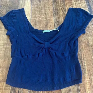 Kimchi Blue Navy Blue crop Top M NWOT